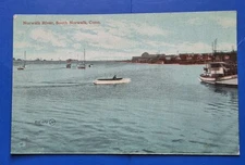 South Norwalk,  CT. Norwalk River  - 1910s Postcard