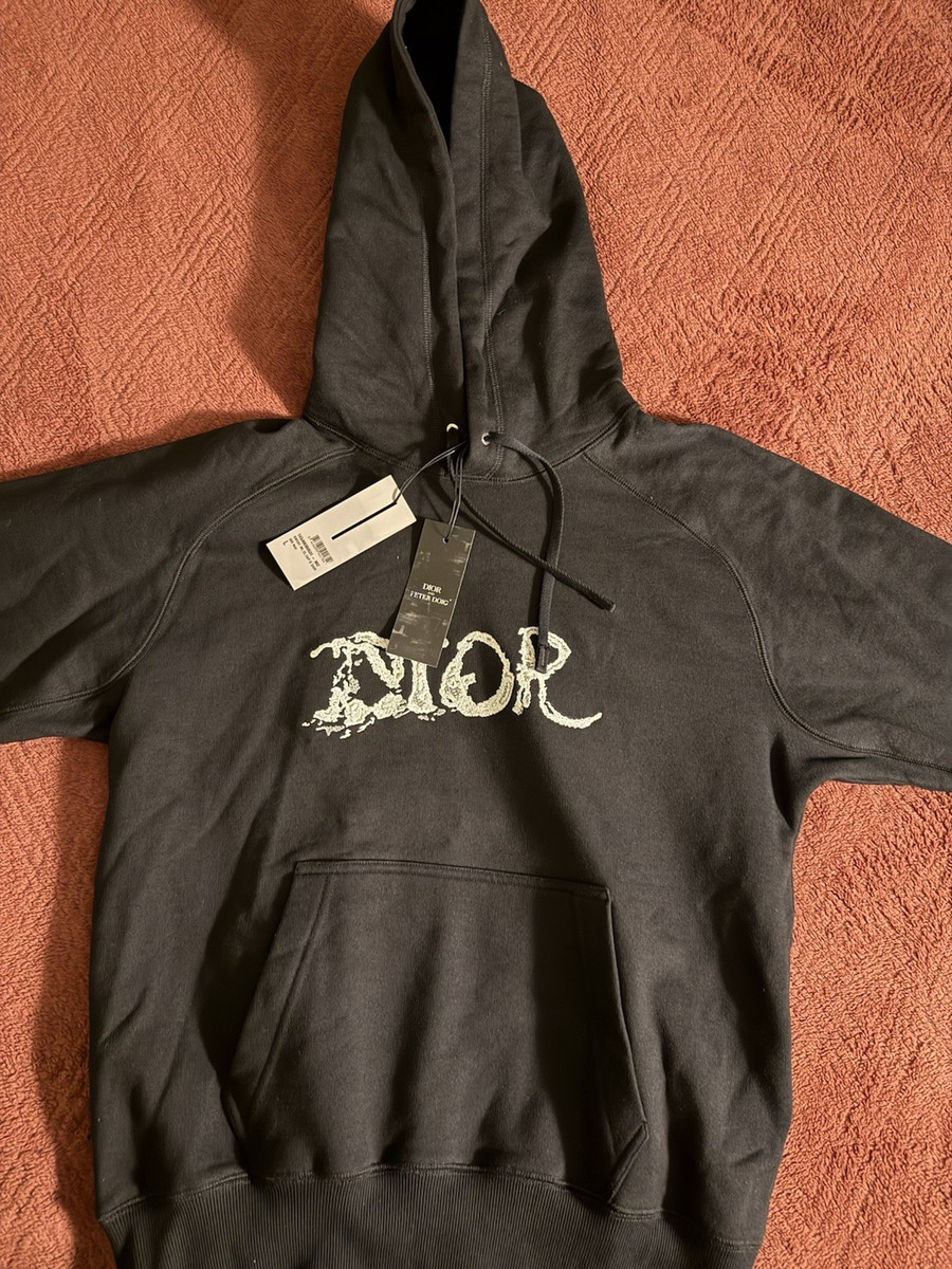トップス DIOR X ERL Hoodie SS23 Dior x ERL Hooded Relaxed Fit Sweatshirt Black Cotton Fleece