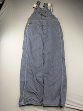 Vintage Key Imperial Overalls 32X28 Medium Men's Hickory Stripe Bib BROKEN HOOK