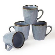 Famiware Ocean Round 11.5oz Coffee Mugs Set of 4 - Microwave/Dishwasher Safe