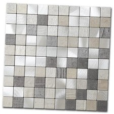 Stone Backsplash Tile Peel and Stick for Kitchen,Bathroom Square 10 Grey Mix