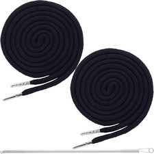 2pcs Black Drawstring Cord with Spring Threader Tool for Hoodies Sweatpants