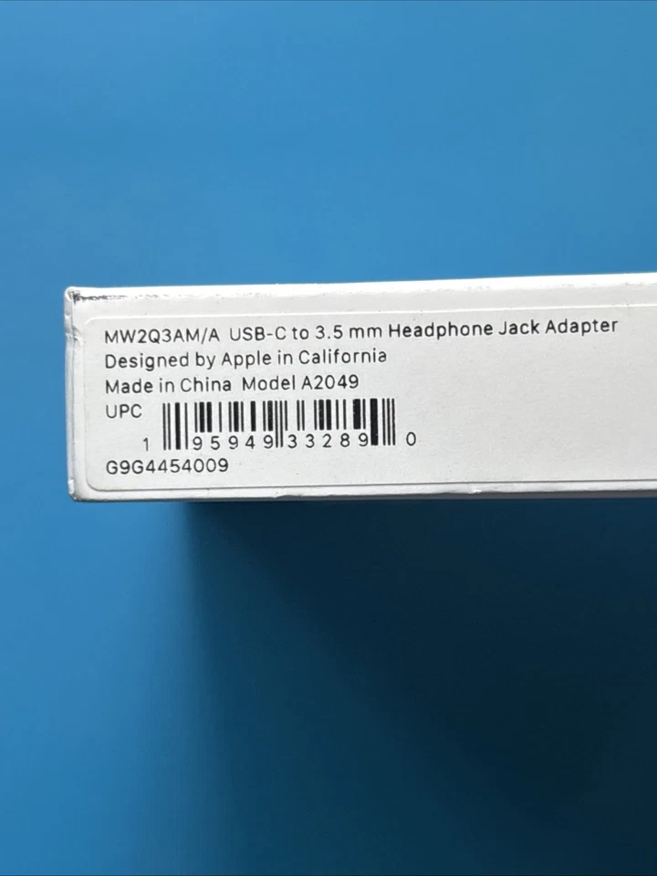 Adaptador conector USBC a auriculares Apple MW2Q3AM/A- A2049 3,5 mm- Original OEM - Nuevo Foto 3 de 4