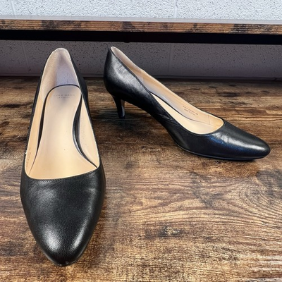 #ad #ad Cole Haan Pumps Grand Zero Black Leather Point Toe Kitten Heel Women’s 8 $19.99