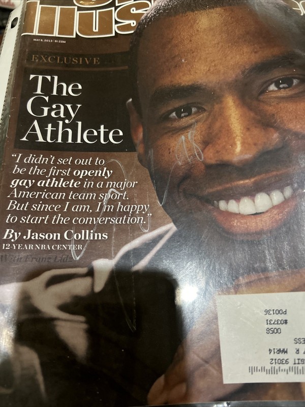 JASON COLLINS SIGNED NBA Nets Autograph SPORTS ILLUSTRATED MAGAZINE Gay Athlete