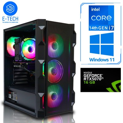 Gaming PC Bundle Intel i7 14700KF 64GB DDR5 4TB M.2 16GB RTX 5070 Ti Windows 11
