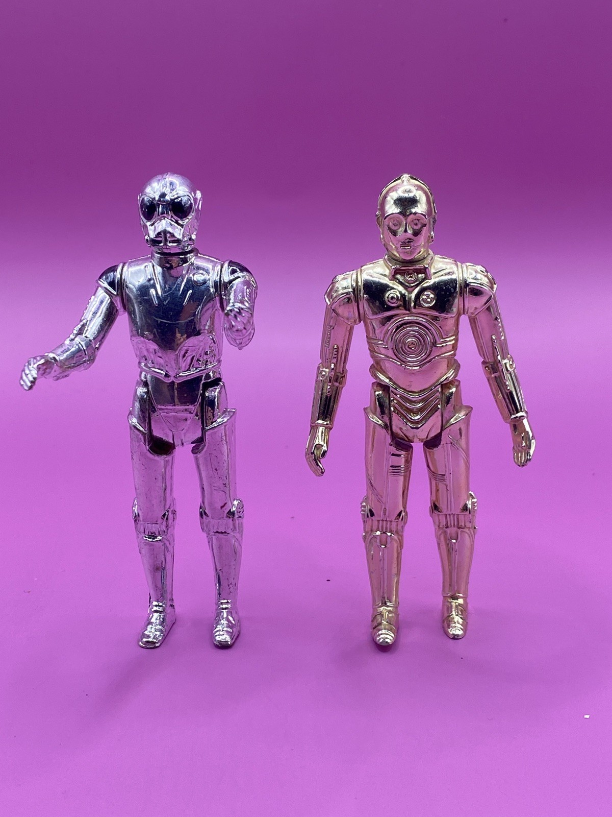 Vintage 1978 Star Wars Gold C-3PO & Death Star Droid 3 Line COO read description