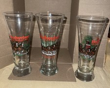 VINTAGE Budweiser Pilsner 12oz Glasses Clydesdales Horses (1992) 3-Piece Set