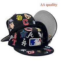 Men's MLB Era Multi Teams Patch Logos Hat All Star 59FIFTY Baseball Cap Unisex