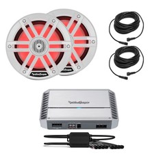 Rockford Fosgate PM500X2 Marine Amp  M1-8 8" White  PMX-RGB  RGB-25 cables