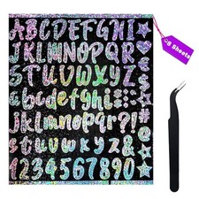 616Pcs Glitter Letter Stickers, 8 Sheets Self Adhesive Vinyl Alphabet
