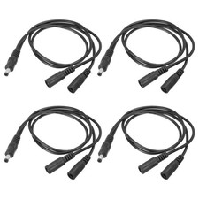 1 Male to 2 Female DC Power Splitter Cable, 4 Pack 5.5mmx2.1mm Y Splitter Cable