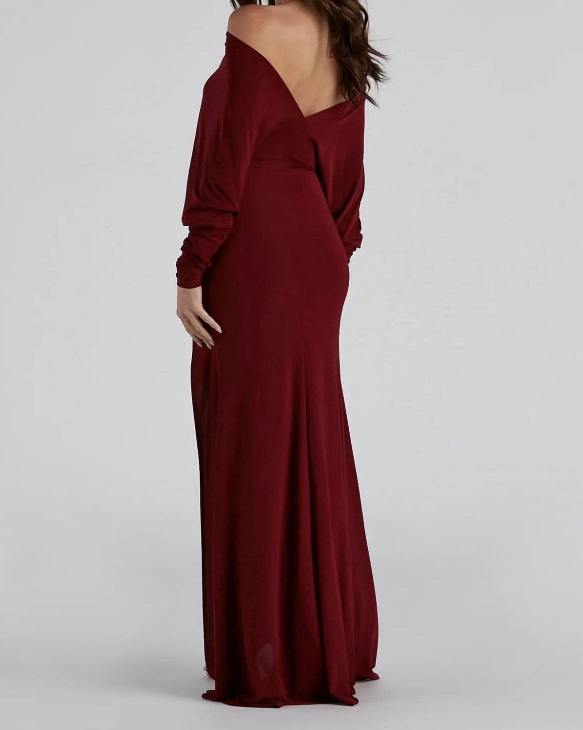 Versatile Multiple style Burgundy Long Dress - image 2
