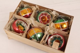 alter Christbaumschmuck Kugel Reflex Art deco antik Tree Ornament Lauscha 1M24