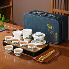 Chinese Tea Set Traditional, Chinese Kung Fu Tea Set for Adults, Gaiwan Tea Set