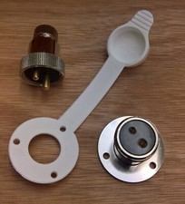 Waterproof Chrome Brass Boat Deck Plug 2 Pin 12v/24v 3A Marine Caravan Socket