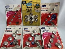 Lot Of Vintage Cover Your-Own Buttons Six Packs Unopened