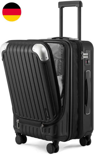 LEVEL8 Koffer Trolleys Leicht ABS+ PC Handgepäck Koffer Mit Laptopfach,Hartschal - Bild 1 von 12