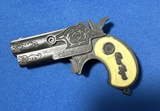 Antique Mini Derringer Toy Cap Gun Ivory Style Handle 3" X 2"