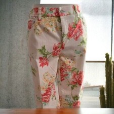 Chicos Girlfriend 5 Pocket Vintage Inspired Floral Ankle length Ladies pants 4