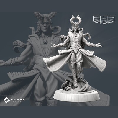 Tiefling Magier Miniatur Dämon Hexenmeister für D&D 5e Pathfinder 32mm 75mm
