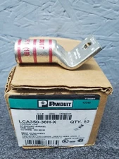 Box of 10 - Panduit Compression Lug LCA350-38H-X, 350MCM, 3/8" Hole, Copper, 45°