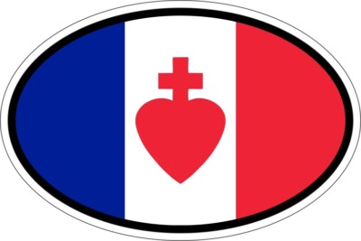 Porte-clés Brodé Patch écusson Drapeau France Et Sacré Cœur - Neuf Avec étiquettes