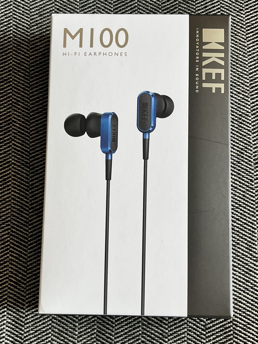KEF M100 Hi-Fi Earbuds in Blue NEW in the original box unopened unused!