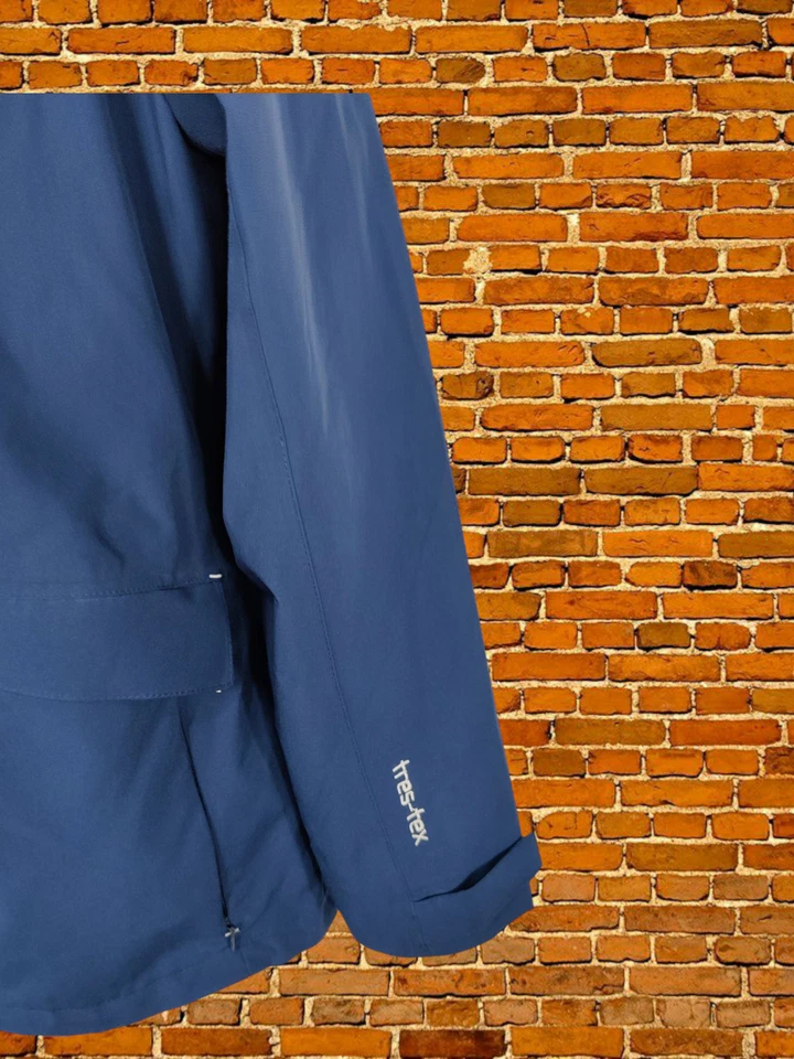 TRESPASS BLUE COAT UJK 12 POLYESTER WOMEN FLEECE LINED HOOD RAIN JACKET TRES-TEX - Image 3 of 4