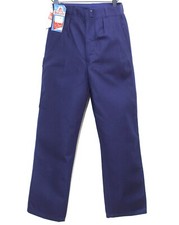 New 1960s Blue Cotton Twill Work Chore Pants LE MONT CARMEL W34 Made in France