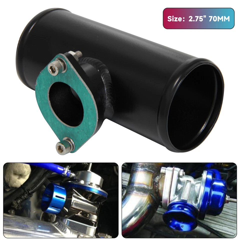 Tubo de brida turbo de 2,75" 70 mm para adaptador de válvula de soplado GD-RS FV RZ BOV negro Foto 3 de 4