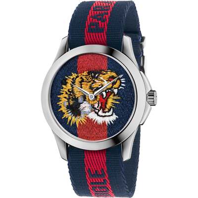 Gucci Le Marche Des Merveilles Tiger Nylon Strap Wrist Watch Gucci Le Marche Des Merveilles Tiger Nylon Strap Wrist Watch