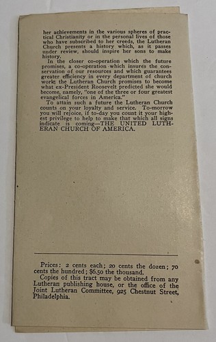 A Budget of Lutheran Church Facts Pamphlet. The joint Lutheran Quadricentennial - Foto 2 di 6