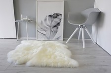 Genuine Australian Double Side by Side Sheepskin Rug Soft Silky Cream White- us