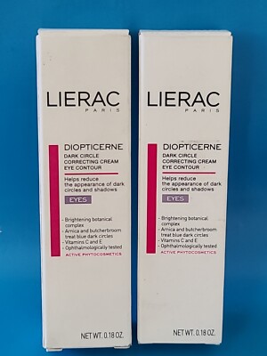 2 × LIERAC Paris DIOPTICERNE   DARK CIRCLE CORRECTING CREAM EYE CONTOUR  0.18 oz