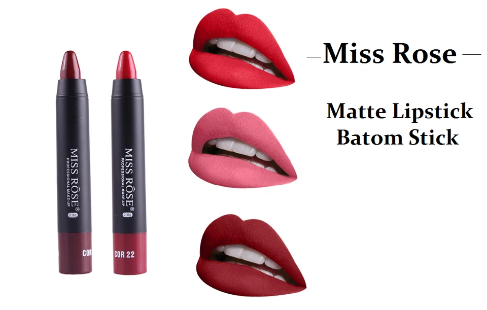 High Pigment Matte Lipstick Batom Stick Miss Rose 2,8 g - Farbton wählbar