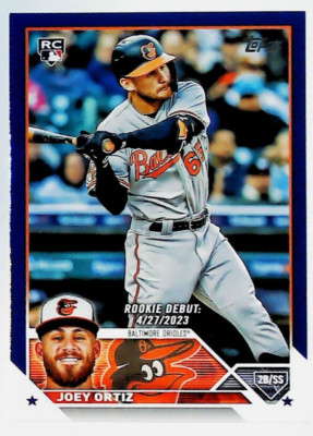 2023 Topps Update BLUE PARALLEL US103 JOEY ORTIZ ROOKIE CARD BALTIMORE ORIOLES