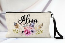 Personalized Makeup Bag, Boho Cosmetic Bag, Gifts For Women, Pencil Pouch