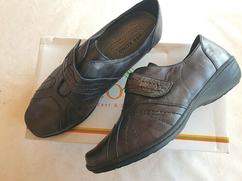 New Geo Reino Equin Gray Leather Shoes Size 37 (pa) - Picture 1 of 5