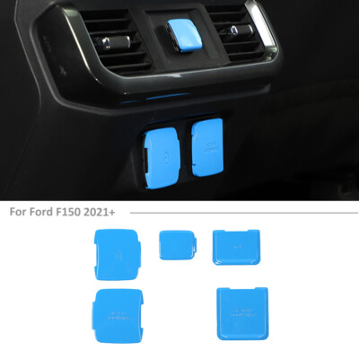 Blue Interior Center Console Decoration Trim Cover Kit For Ford F150 2021+ 8PCS