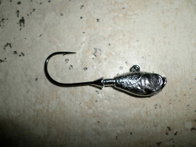 10 Unpainted Ultra Minnow Jig Heads Striper Fluke Walleye Lure BLACK NICKEL Hook