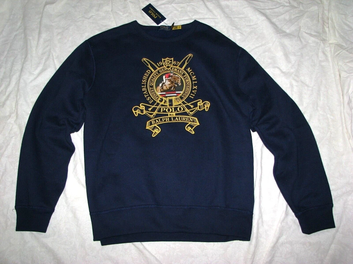 Men&#039;s (M) Navy EQUESTRIAN CREST Fleece | eBay