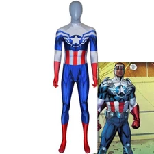 Captain America Jumpsuit Falcon Bodysuit Costume Cosplay Adult Kids Halloween