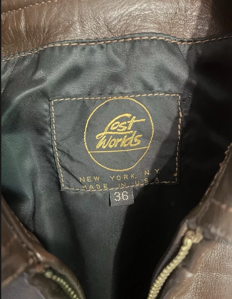 Chaqueta Lost Worlds Talla 36 Cinturón Piel de Caballo Cuero Vintage Años 30 Años 40 Estilo Foto 3 de 4