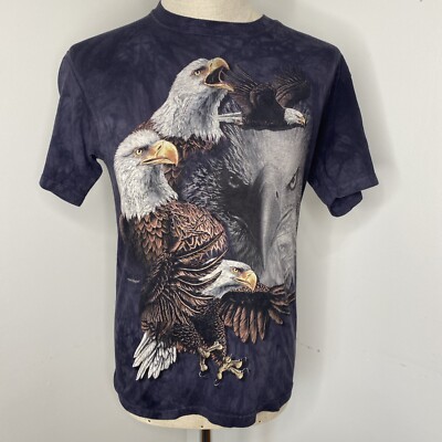 The Mountain Shirt Sz S Bald Eagle Black Grey T-Shirt Short Sleeve Made in USA