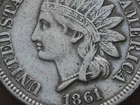 1861 Copper Nickel Indian Head Cent Penny- XF Details