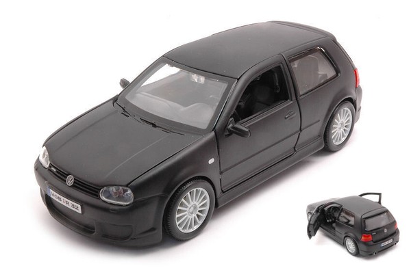 Modellauto Maisto Static Diecast Vw Golf 4 R32 Schwarz Modellbau Massstab 1:24-image