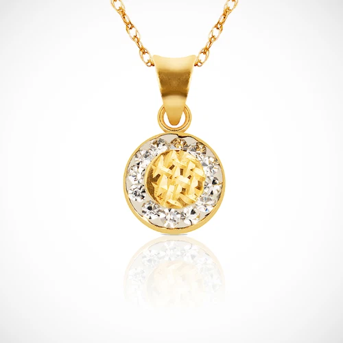 14k Yellow Gold Round Pendant versatile & timeless piece For Women jewelry - Picture 1 of 1