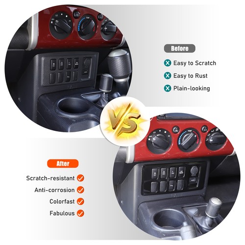 Cubierta de moldura de panel de botón de puerto negro brillante ABS para Toyota FJ Cruiser 2007-2014 - Imagen 8 de 21
