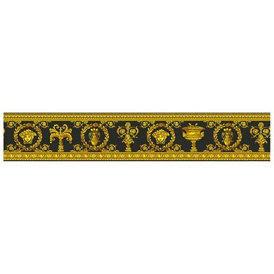 Profhome 343051-GU Exklusive Luxus Tapete Barock matt gold gelb schwarz 0,45 m2